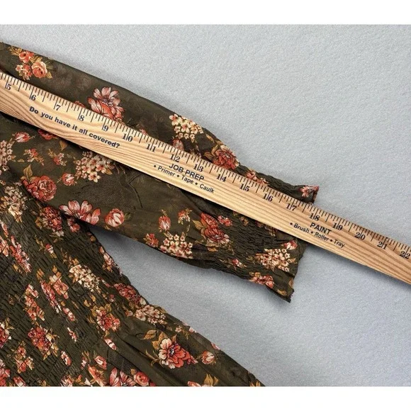 Baltic Born Olive Green Floral Maxi Dress with Pink Flowers - Picture 10 of 13